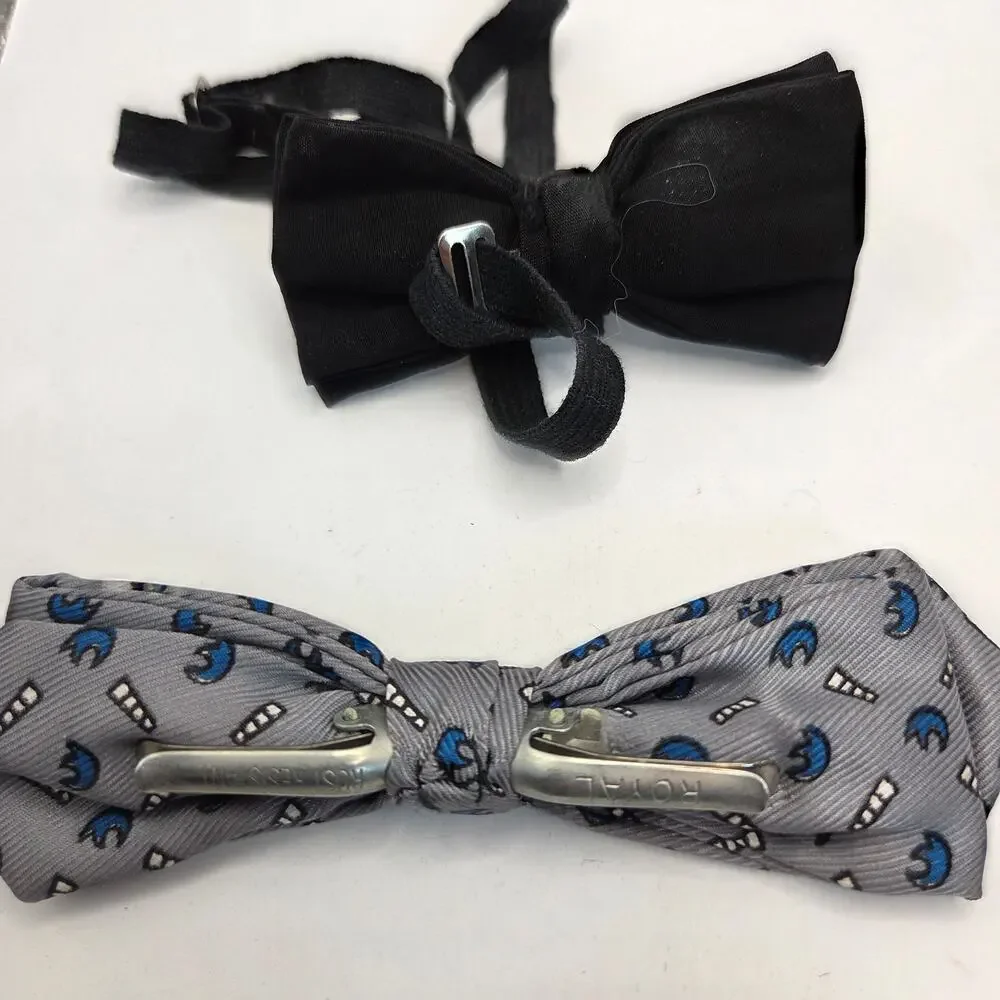 Vintage 1950s–70s Boys Clip-On Bow Tie Lot of 7 Royal Ormond Beau Clip